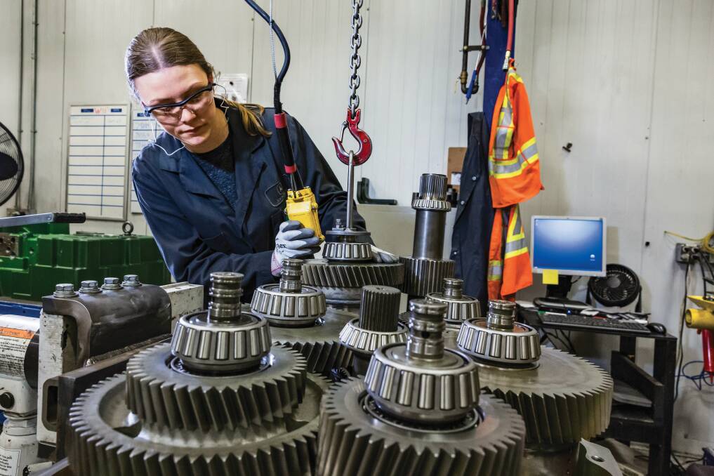 The John Deere Reman process begins with a John Deere dealer receiving a damaged part and sending the 'core' of that part to a core return centre. There it is completely disassembled and thoroughly cleaned by either a bake or chemical cleaning process. Picture supplied