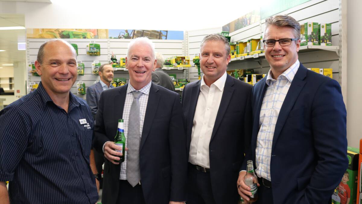 AFGRI Equipment commercial director Wessel Oosthuizen (left), South Guildford, chatted with Bankwest's Greg O'Brien, Adam Howard and Brendon Kay.