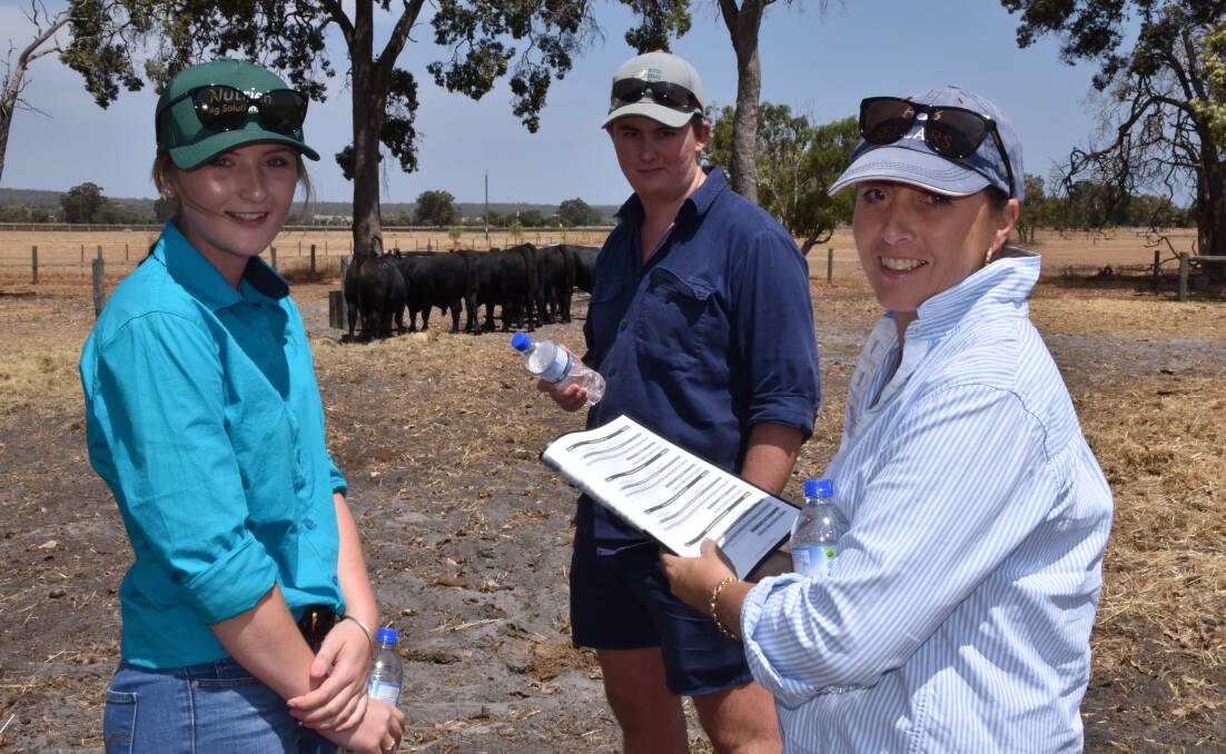 Chloe and Chris Darke with their mother Anna, Boyup Brook, were buyers at the Little Meadows sale last week where they bought a $4000 bull.