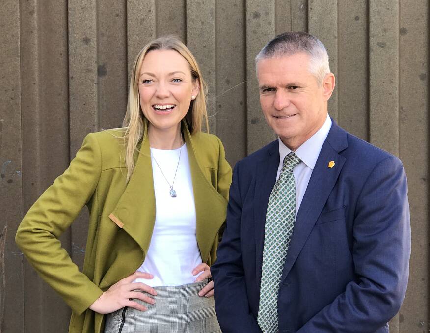 WA Nationals leader Mia Davies with her party's newest MP, former Liberal Ian Blayney who represents the seat of Geraldton.