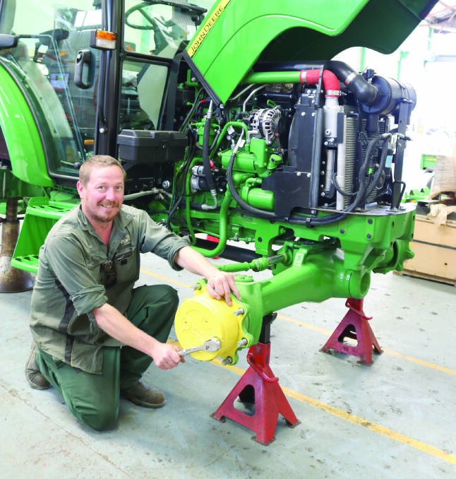 AFGRI Equipment mechanic Andrew Bojanich demonstrated some of his work procedures in the South Guildford workshop.
