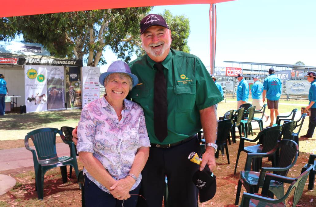 Albany Agricultural Society representative Doreen Lyon and president Rob Wright at the Harvey Beef Gate 2 Plate Challenge induction day,