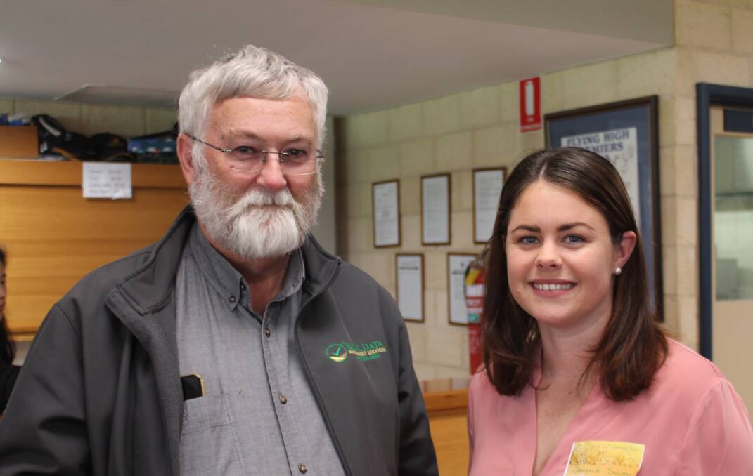 Mike Kirke (left), Rural Data Management Services and Janelle South, W.I.F.E. Darkan, who spoke at the GenAg conference.