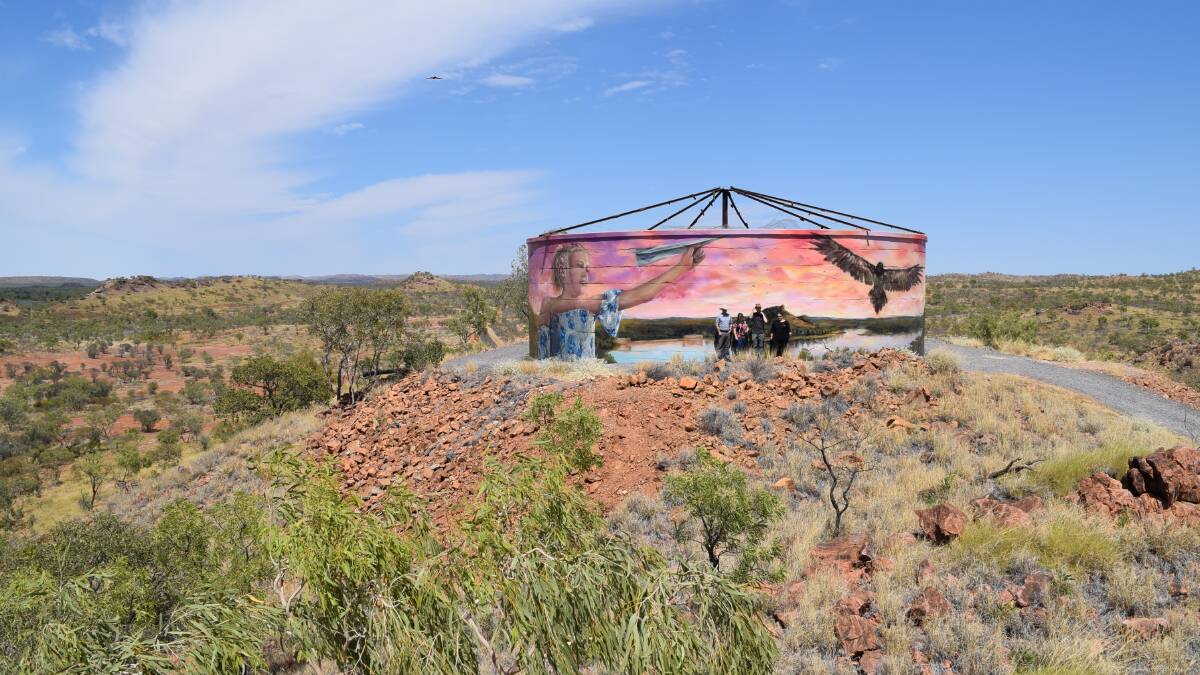 The mural stands high in the landscape and can be seen for miles around. Photos supplied by Cloncurry Shire Council.