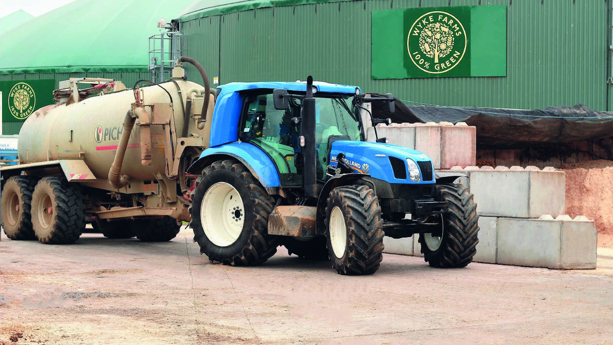 New Holland is testing the bio-methane tractor on farm in Somerset.