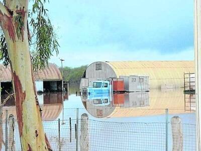 The extent of the floodwaters was evident at Mardathuna station.