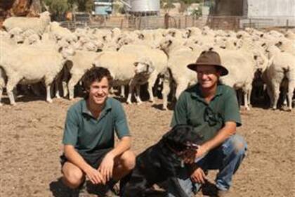Alexander Morgan (left), with his father Gavin and their sheep dog Jack.