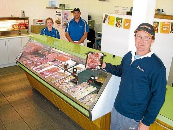 Garrick Connolly (right), part-owner of Corrigin's Windmill Meats butcher shop.