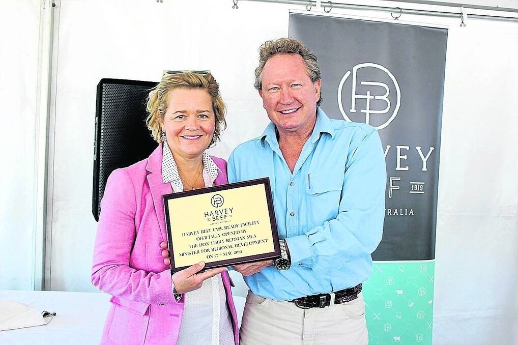 Nicola (left) and Andrew Forrest at the opening of the facility.