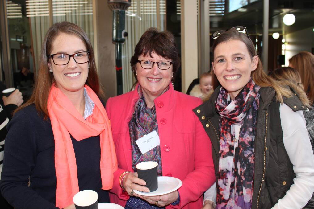 Holly Staton, Fiona Johnston and Sarah Tholstrup enjoy the 19th Liebe Womens Day at Dalwallinu.