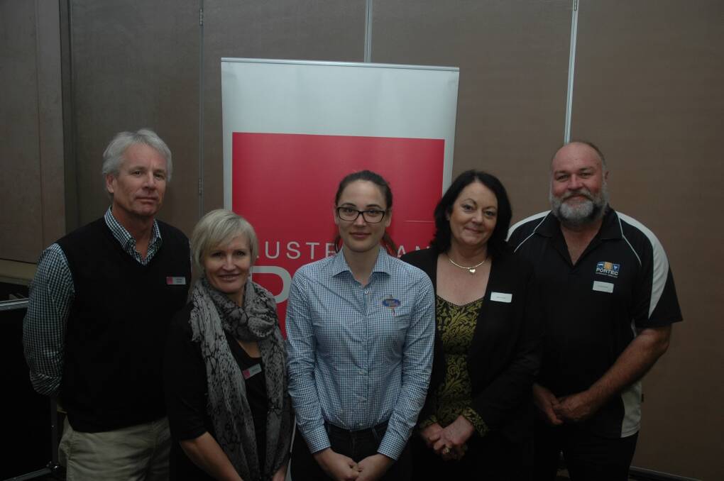 Andrew Spencer (left) and Deb Kerr, APL, Taya Clarke, Westpork, Jan Cooper, WAPPA and Kim Nairn, Portec Veterinary Services, had key roles at the 2016 WAPPA Industry Day.