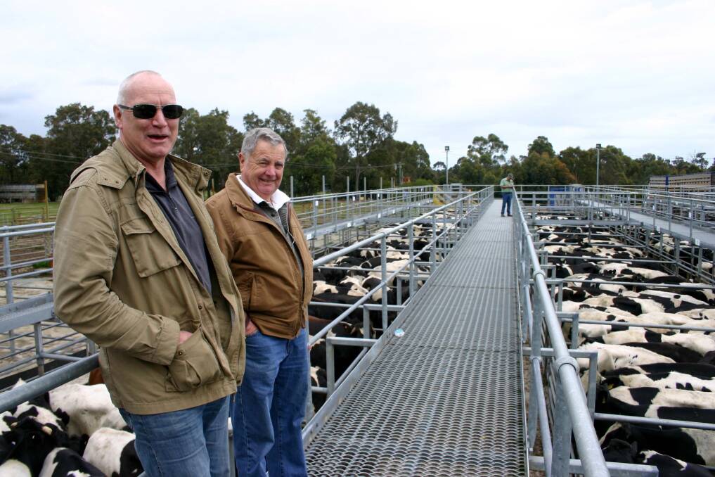 Derek (left) and Keith Liddelow, Manjimup, travelled up to the sale hoping to buy.