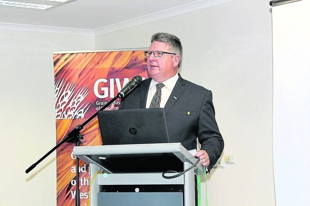 Pulse Australia chairman and AGT Foods Australia chief executive officer Peter Wilson speaking at a GIWA hosted cocktail event to recognise the International Year of Pulses.