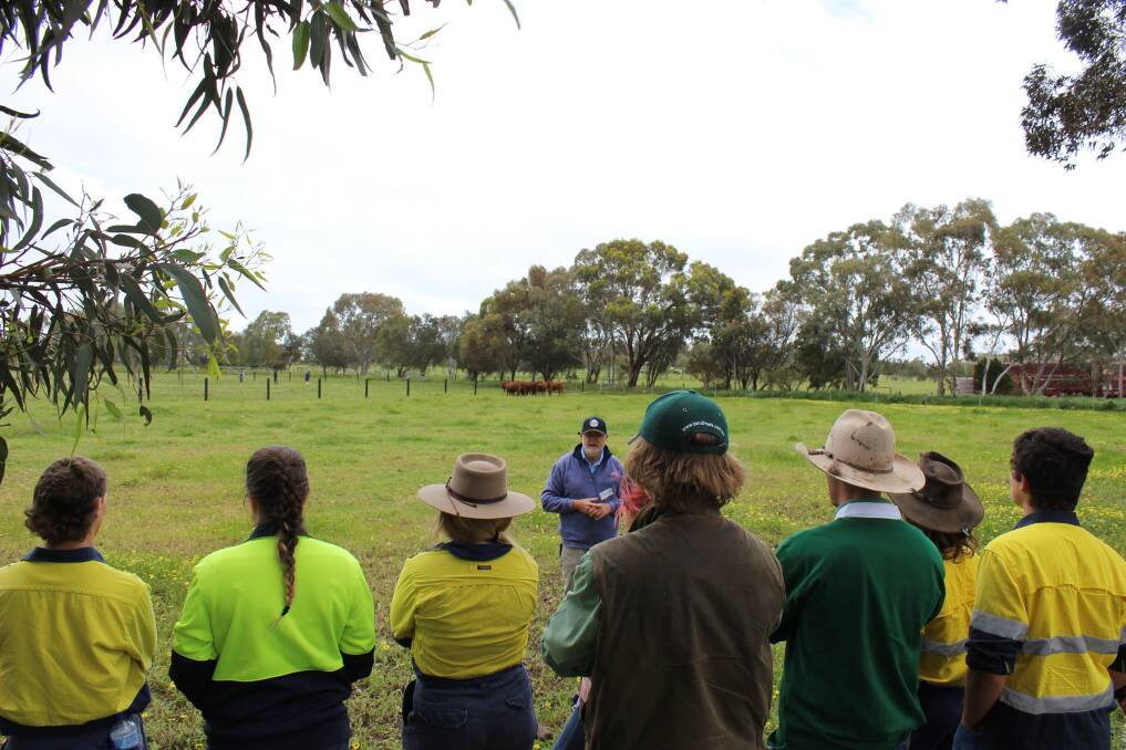 Low Stress Stock Handling School trainer Grahame Rees putting students to the test at last week's Spring cattle handling course, Waroona.