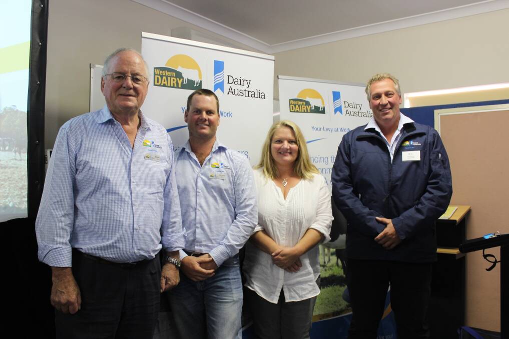 Brian Piesse, Boyanup, (left), Grant Evans, Jindong, Vicki Fitzpatrick, Waroona, was appointed as a new director and Matt Daubney, Northcliffe.