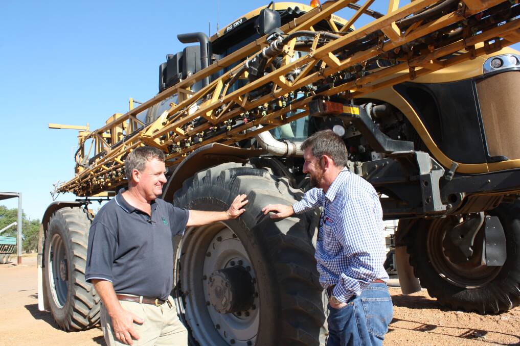 Croplands independent application spraying specialist Bill Campbell (left) and Croplands WA manager John Griffiths.