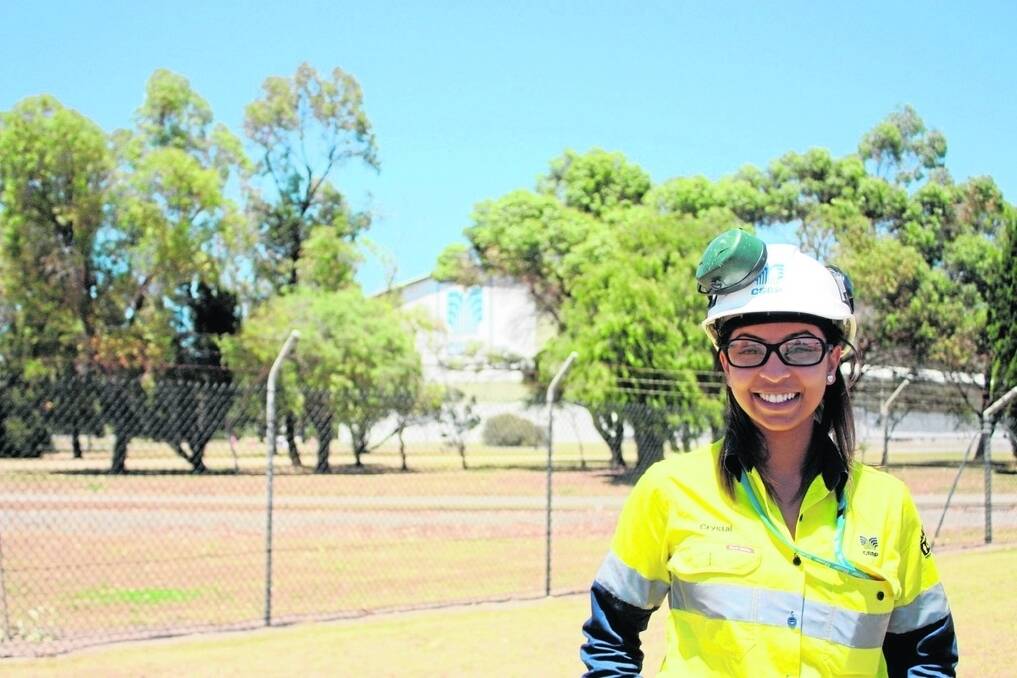 Process engineer Crystal Dias at CSBP's granulation plant in Kwinana, where she has worked full-time since 2013.