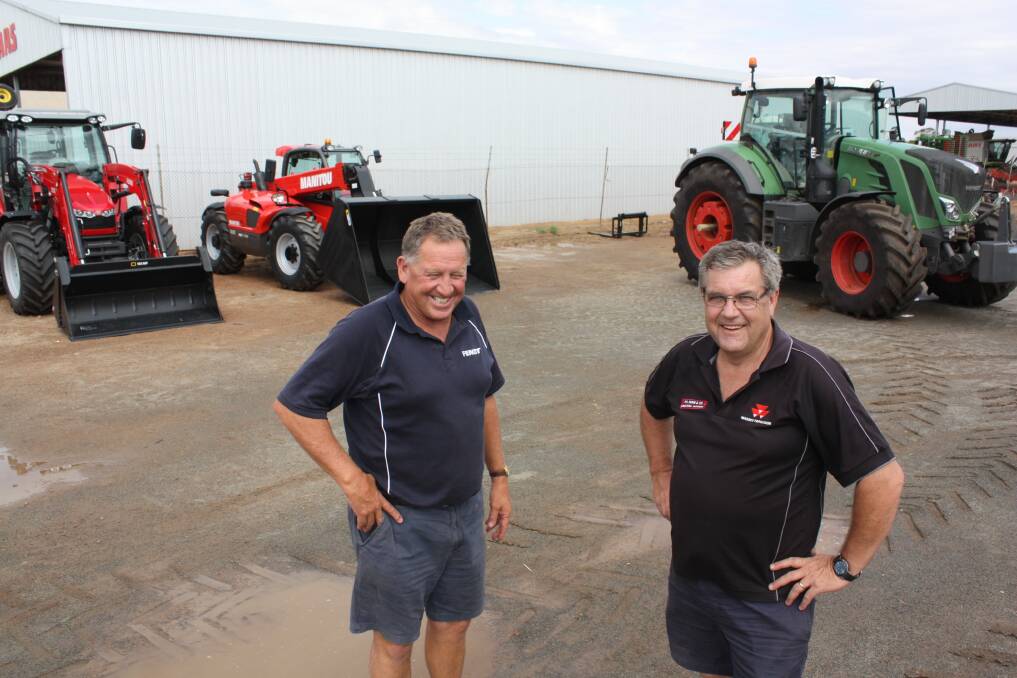 PH Kerr Esperance machinery dealer Brian Kerr (left) with Katanning branch manager Wayne Munyard.