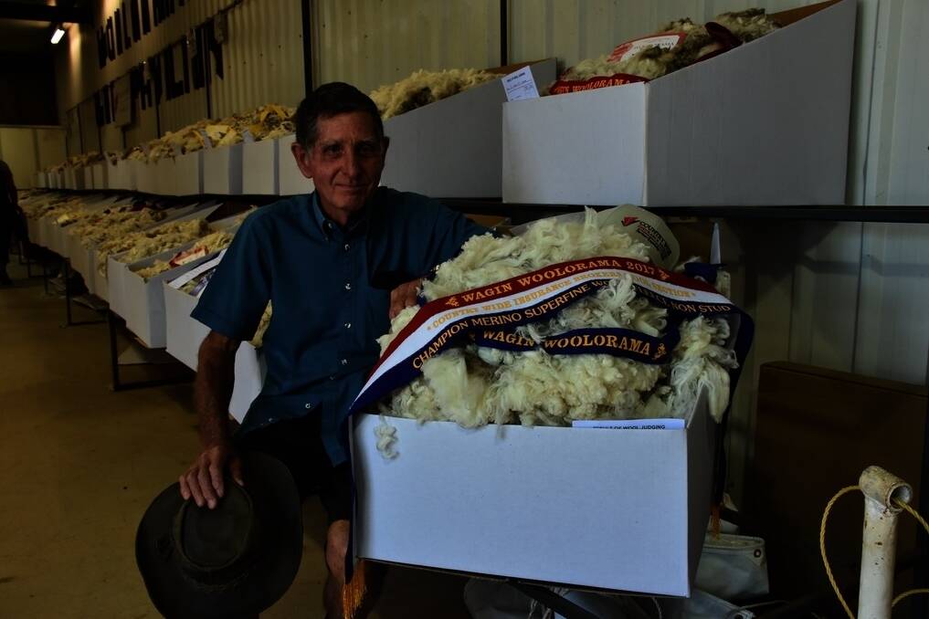 Dudinin woolgrower Vic Pritchard made it two in a row when he won champion superfine non-stud fleece.