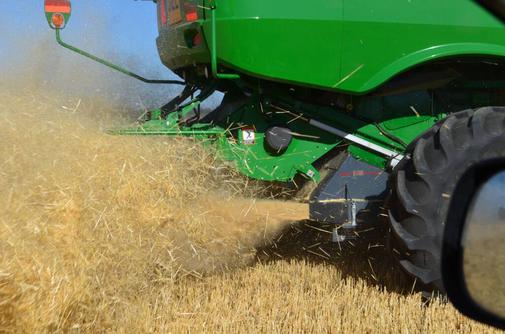 The Seed Terminator in action, destroying more than 90 per cent of weed seeds during harvest.