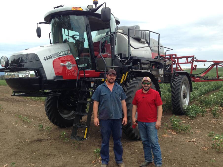 Case IH customer and New South Wales farmer Andrew Lowien (left) with his new special edition Patriot 4430 sprayer and Case IH product specialist Andrew Kissel.