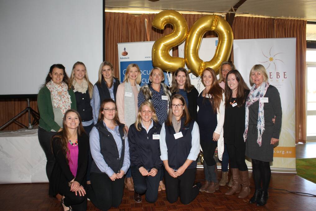  The Liebe Group Women's Committee celebrated its 20th annual Women's Field Day in Dalwallinu last week. Pictured is Christine Moore (back,left), Badjerin Rock, Katrina Venticinque, Liebe Group administration officer, Rebecca McGregor, Liebe Group executive officer, Kelsea Pipe, Pithara, Heidi Carlshausen, Wubin, Brooke Pearse, Wubin, Cate Cail, Wubin, Cathy Northover, Dalwallinu, Emma Sands, Wubi