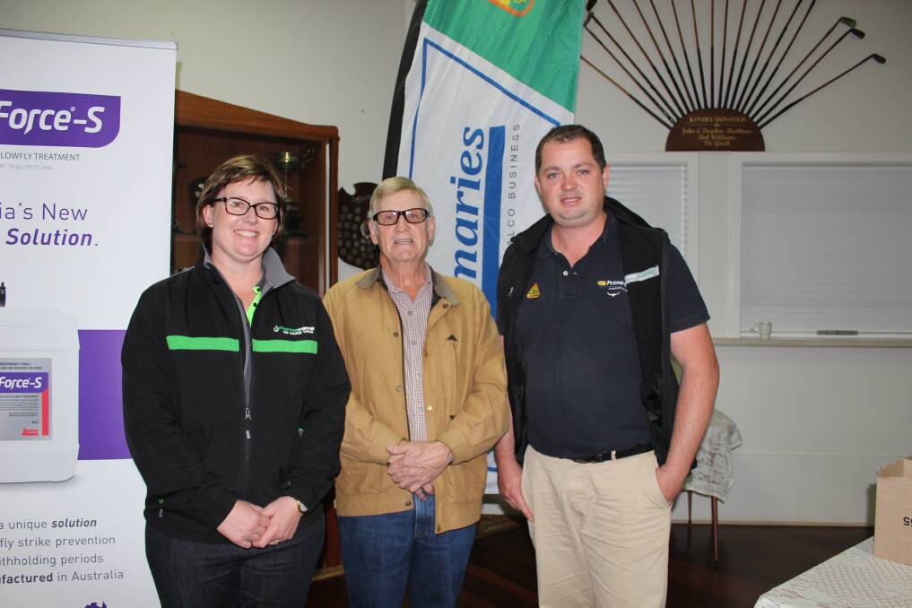 Sheep nutrition workshop presenter John Milton (centre) with Claire and John Simpson of Brookton Farmarama, Primaries of WA and CRT, which organised the workshop last week.