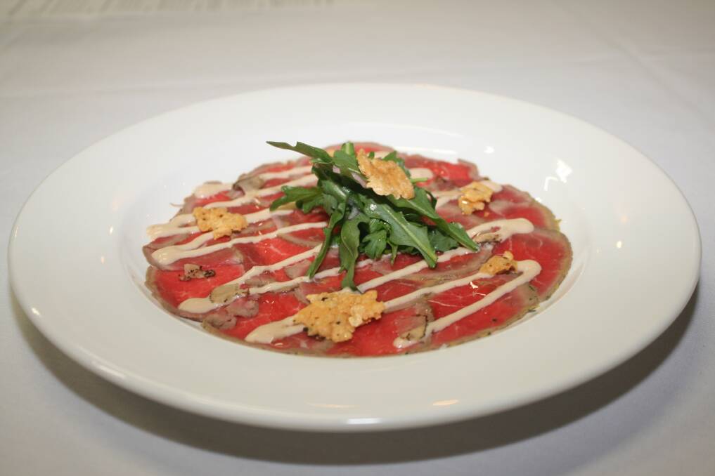 Harvey Beef will be under the spotlight for the first entree as beef carpaccio with French truffle, rocket salad and Cipriani dressing.
