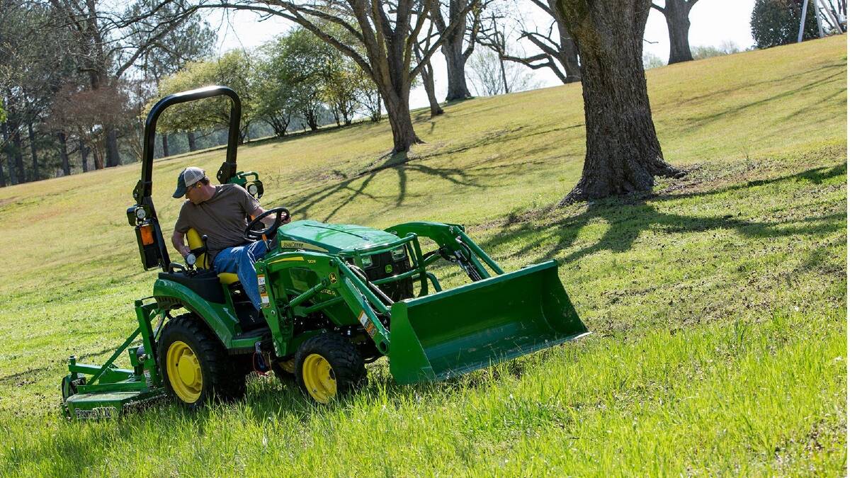  The re-designed John Deere 2025R compact tractor is designed to tackle a variety of jobs.