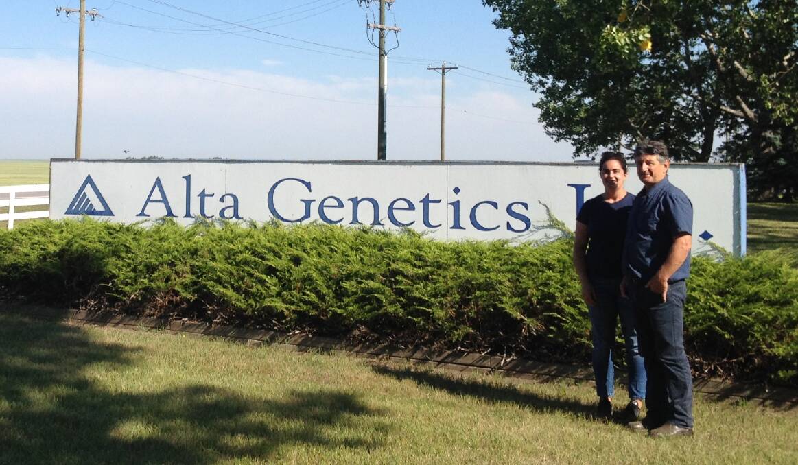 Gandy Angus principals Lex (left) and Kim Gandy, Manjimup, at Alta Genetics near Calgary, Canada, in July, 2017.
