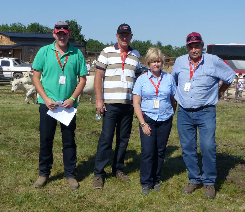 WA Charolais breeders seen in Canada at a World event, Harris (left), Andrew and Anne Thompson and David Ellis.