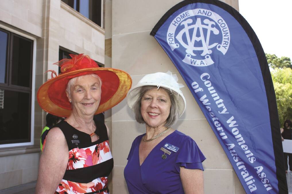  CWA State president Heather Allen (left) and treasurer Pam Beatson at the CWA rally outside State Parliament last month.