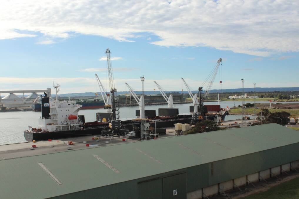 A ship loading grain at Bunge Australia's Bunbury port facility. So far this year only one ship has loaded grain at Bunbury, compared to five in the first quarter last year, but a canola and a wheat ship are due to be loaded in the next three weeks.