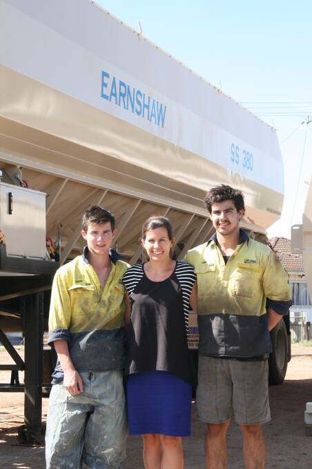 Lake Grace Engineering has become a true family business with directors Clint (not pictured) and Tracey Earnshaw's two younger sons, Cody (left), 16 and Cooper, 20, happily taking on responsibility and new tasks in metal fabrication.