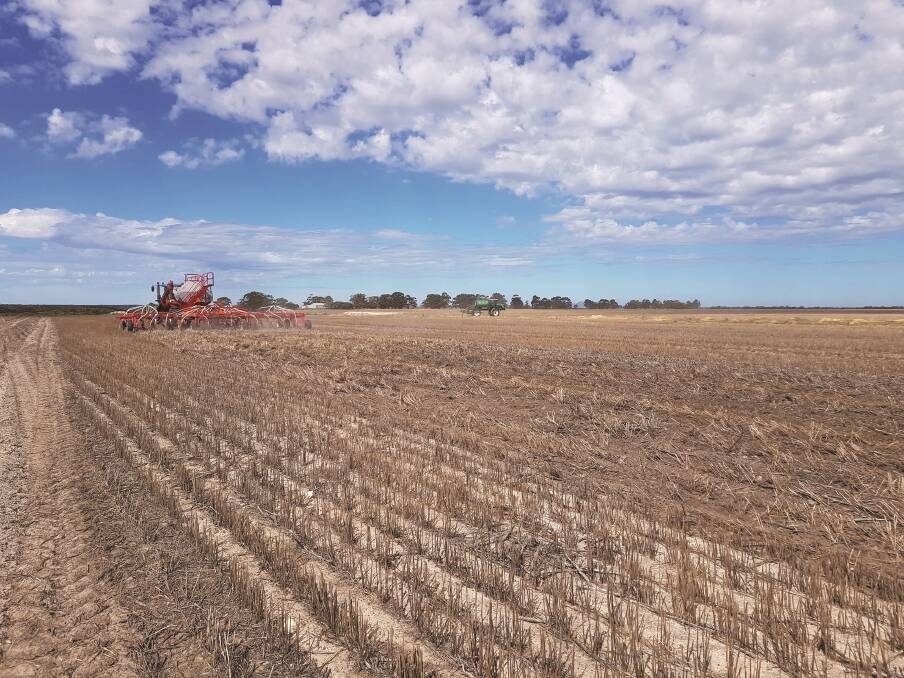 Esperance farmer Andrew Fowler posted this photograph on Twitter last Tuesday, announcing he was into seeding for 2018, describing it as ideal conditions and timing for seeding canola 44Y90.