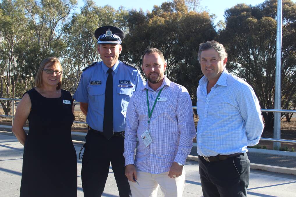 Some of the key participants at the Livestock Theft Forum at Katanning Regional Sheep Saleyards last week were the Department of Primary Industries and Regional Development representative Beth Green (left), with WA Police Detective Inspector Mark Twamley, Great Southern, DPIRD senior compliance officer-livestock biosecurity Mike Donaghy and forum organiser and Broomehill farmer Scott Thompson.