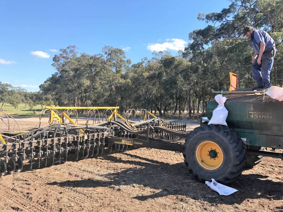  Stirlings to Coast Farmers member Brad Lynch, Perillup, cranked up his seeding rig last Friday to establish long-season wheat variety trials on his property.