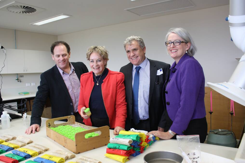 Department of Primary Industries and Regional Development director general Ralph Addis (left), Agriculture and Food Minister Alannah MacTiernan, Grains Research and Development Corporation (GRDC) Western Panel chairman Peter Roberts and GRDC director (non-executive) Sue Middleton.