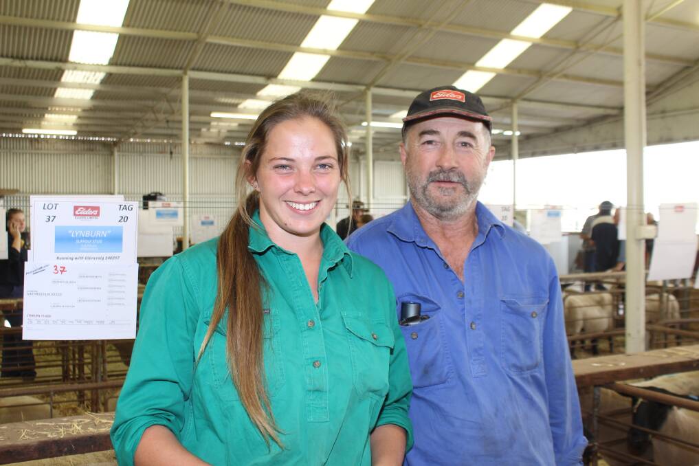 Volume buyer Tarryn Gray, Tarlinga stud, Kirup, attended the sale with her dad Greg and went home with plenty of sheep to boost their flock.