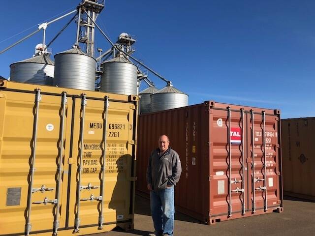 Esperance Quality Grains owner Neil Wandel shipped 250 tonnes of field peas out of the Esperance Port in sea containers last month. It's the first shipment of containerised grain exported out of the Esperance Port, with more planned in coming months.