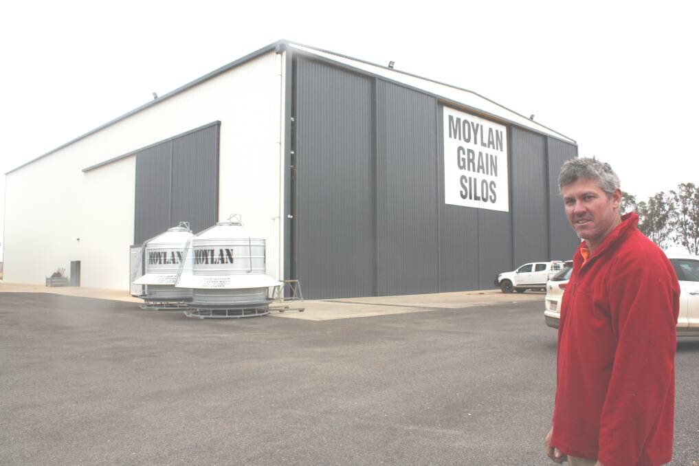  Moylan Grain Silos director Corey Moylan outside the company's new factory, which was built in 2016 with the capacity to double the company's production with a year-round build schedule. It also boasts the latest technologies including motorised hoists for easier construction and enhanced worker safety.