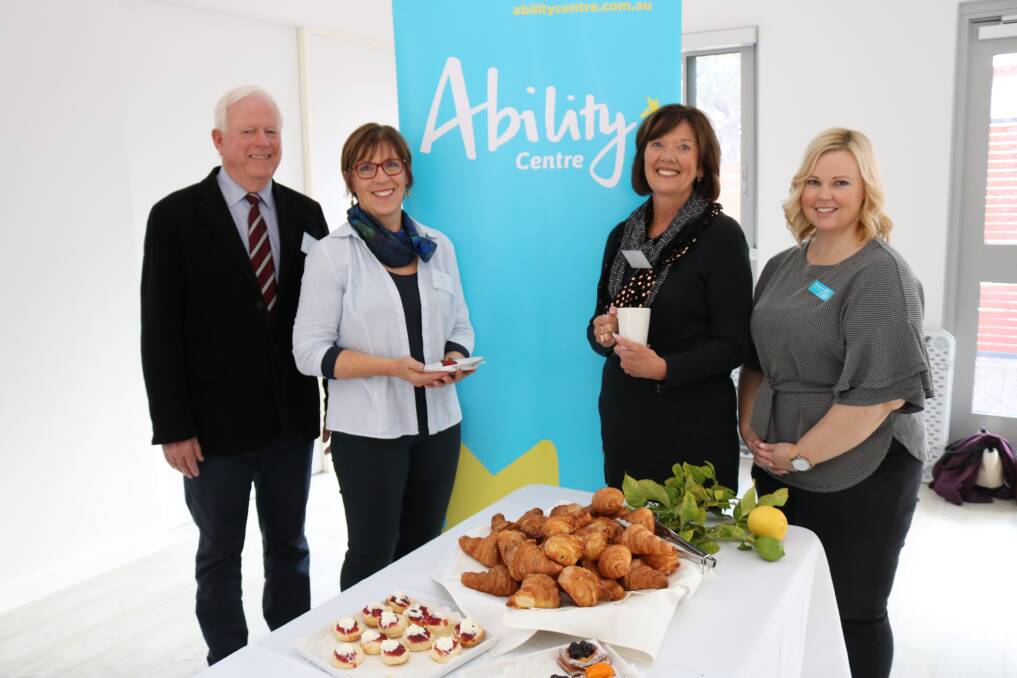 Old Ram Muster committee member Mike Walter (left), Perth, with Maddie Guard and Peta Guile of Peta's Cuisine, Hillarys, which has been catering for the ORM luncheon for 12 years and Ability Centre philanthropy manager Georgina Harvey at last week’s morning tea.