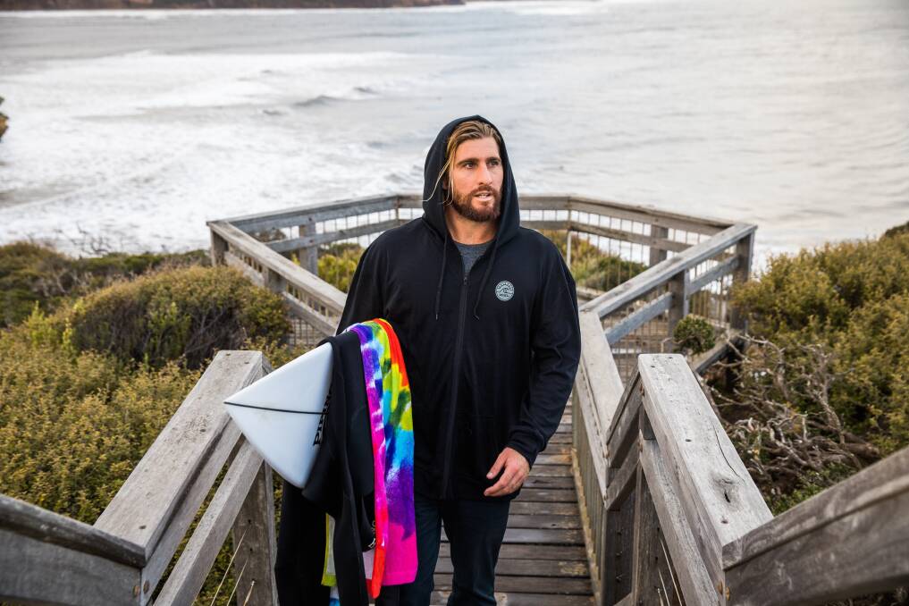 Australian surfer Wade Carmichael shows off the new range of Woolmark-certififed apparel for World Surf League.
