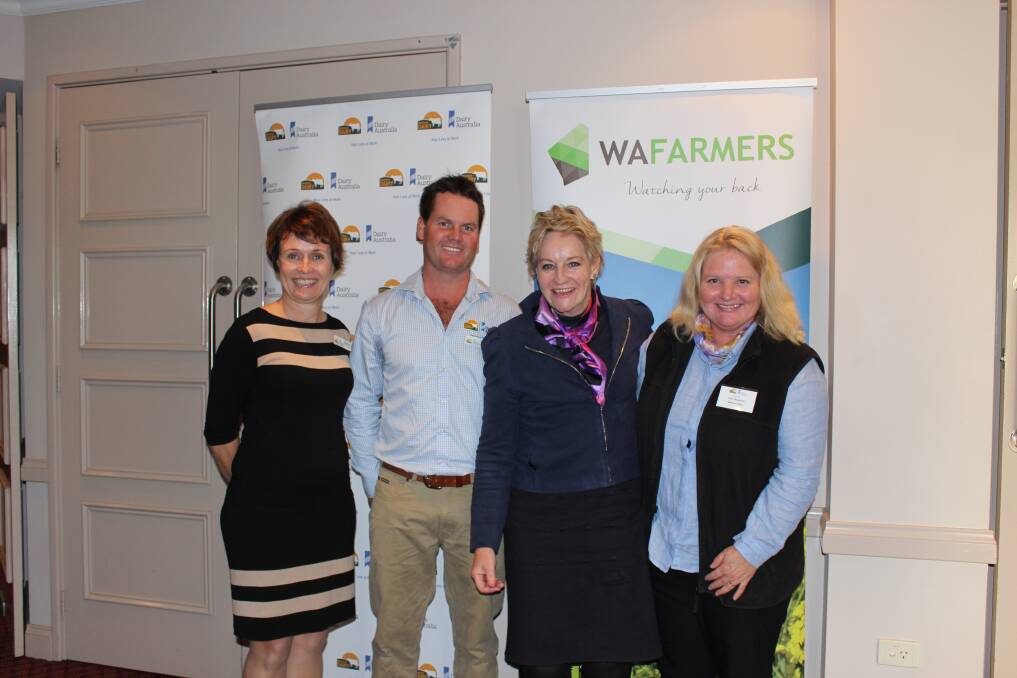  Western Dairy's executive officer Esther Jones (left), chairman Grant Evans and board member Vicki Fitzpatrick (right) with Regional Development, Agriculture and Food Minister Alannah MacTiernan last Thursday after she announced $200,000 over two years to continue the dairy industry's Bunbury research, development and extension hub's work.