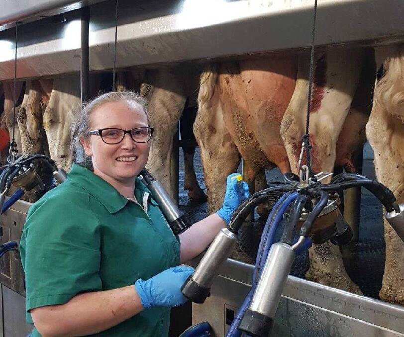  Teanna Cahill is working on WA dairy farms collecting data for her honours project on mastitis.