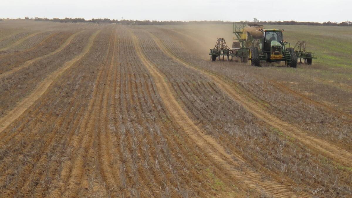 Seeding on Yuna farmer Perry St Quintin's property ... "we're focused on deep ripping and experimenting with ameliorating products to make what rain we get more useable," Dr Paul Blackwell said.