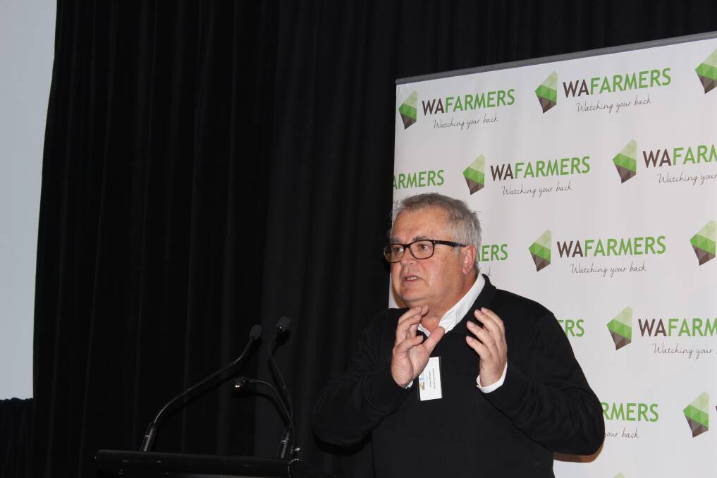 Busselton rural consultant Steve Hossen making a point during his presentation to the recent WAFarmers' annual dairy conference. His modelling shows some producers are better suited to supplying particular processors and the farm income "gap" from a mismatched producer-processor relationship would continue to grow.