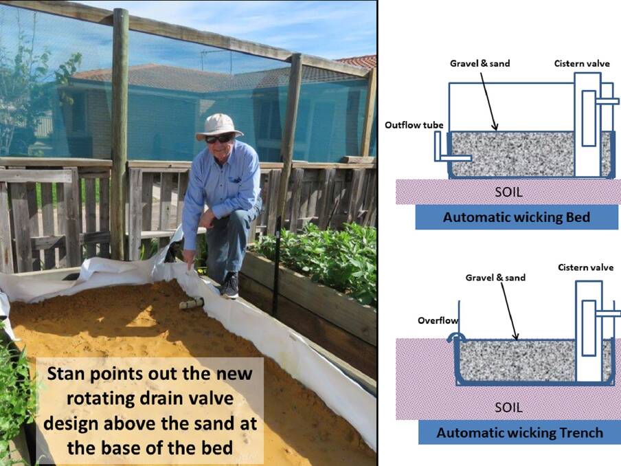 An automatic wicking bed under construction in the Beachlands Community Garden, which was built thanks with help from Bunnings Geraldton and Patience Sandilands Geraldton.