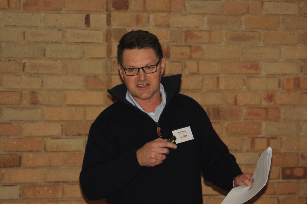 Grain Industry Association of Western Australia (GIWA) oat council chairman Ashley Wiese speaking at the GIWA Oat Spring Forum Narrogin last week.
