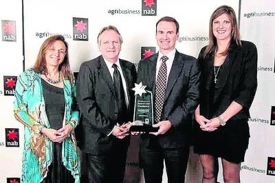 John Foss (second right) and the Chia Company team with Craig Burns (second from left), who represented the Rural Industries Research and Development Corporation (RIRDC) at the award ceremony.